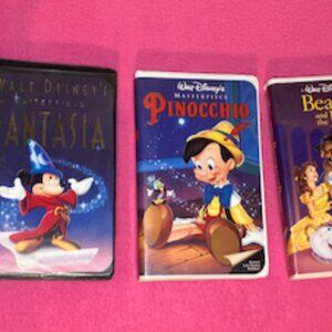 Rare Lot of 1991-1995 Disney Classics, VHS tapes - Cinderella, Fantasia, etc